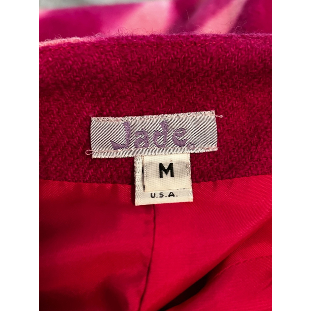 Jade Hot Pink Tie Dye Fringe Hem Skirt Size M Wool Lined - Picture 8 of 12